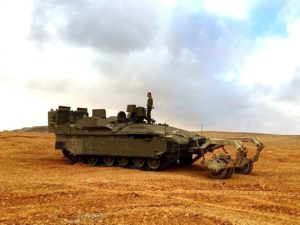 One of three versions of the Namer heavy troop carrier during testing. (Photo: Israel Ministry of Defense)