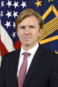 Elbridge Coby, Deputy Assistant Secretary of Defense, Strategy and Force Development, Department of Defense, poses for his official portrait in the Army portrait studio at the Pentagon in Arlington, Virginia, June 22, 2017.  (U.S. Army photo by Monica King/Released)
