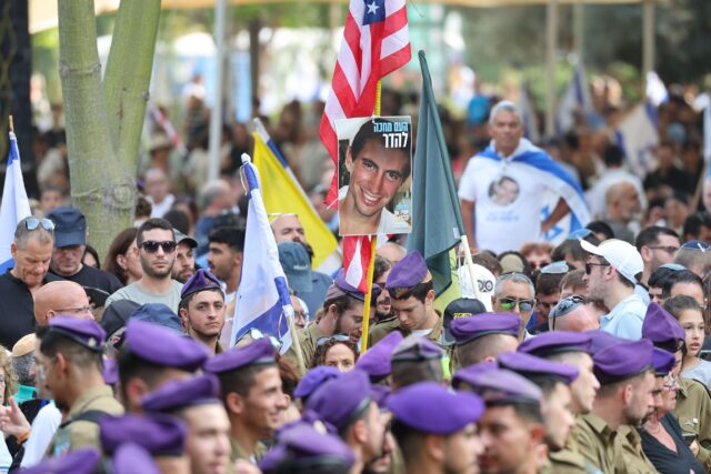Kfar Saba, Israel. 11th Nov, 2025. Israeli soldiers and supporters attend the funeral of late Israeli hostage soldier Hadar Goldin in Kfar Saba, Israel, on Tuesday, November 11, 2025. Hadar Goldin was killed by Hamas on August 1, 2014, and his body had re