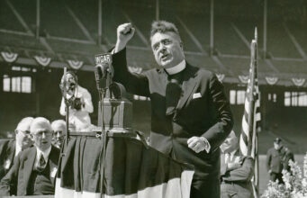 Populism’s Problem is Technological, Not Economic Father Coughlin addresses a rally at a stadium in Cleveland, Ohio, in 1936.